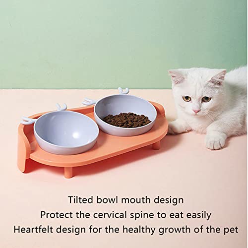 DALIAN Comederos Elevados para Gatos con Diseño Antiderrame,Comederos Elevados para Gatos Y Perros para Comida Y Agua,Comedero Anti Vómitos para Gatos O Cachorros,Verde