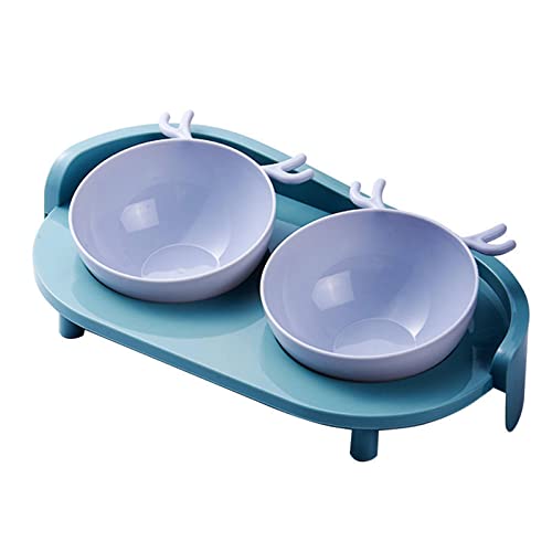 DALIAN Comederos Elevados para Gatos con Diseño Antiderrame,Comederos Elevados para Gatos Y Perros para Comida Y Agua,Comedero Anti Vómitos para Gatos O Cachorros,Verde
