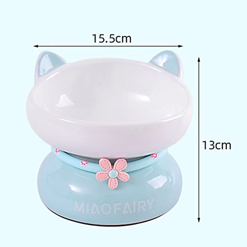 DanLink Cuencos para Mascotas para Gatos, Cuenco de cerámica Elevado para Gatos, protección Oblicua para la Columna Vertebral, antivómitos, Cuenco de Comida para Gatos (Naranja)