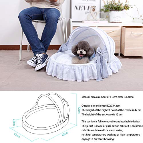 DAPAO Cat Nest Cama para Perros Cuna para Mascotas, Cute Princess Cama Extraíble para Gatos Lavable, Tejido De Algodón Puro Cómodo Transpirable, Suave Y Duradero, Alta Resiliencia No Se Colapsa