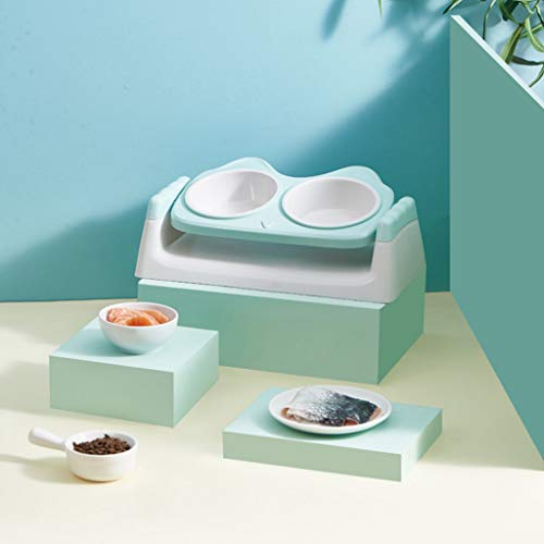 Dashun Tazón de alimentación de agua para mascotas para perros, gatos, dispensador de agua de contenedor de comida lenta alimentador taza plato, gatito cachorro alimentos agua leche leche pote