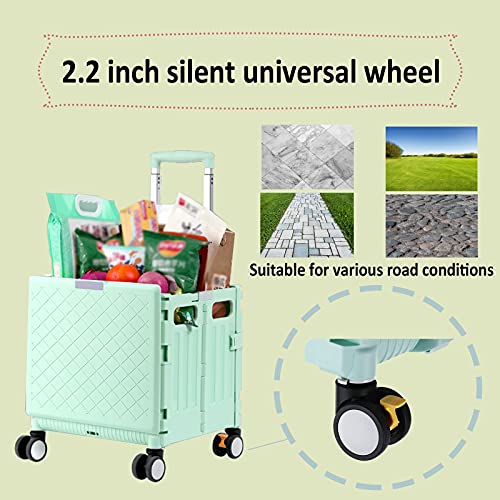 DBMGB Carro Transporte Plegable, Carretilla de Mano de Carga con Tapa Corrediza, Carrito per Llevar Equipaje, Comida y Mascotas, 45L