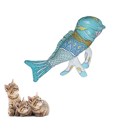 DC CLOUD Juguete del Animal DoméStico del Juguete De La Felpa del Juguete De La Hierba Gatera,Juguete De Pez Gato con Peluche Interactivo con Hierba Gatera Incorporada Green