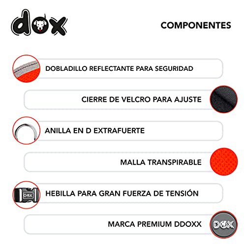 DDOXX Arnés Perro Reflectante Forrado | Muchos Colores | Arnés Perro Pequeño y Arnés Perro Mediano | Arnés para Cachorros | Arnés Gatos | Naranja, S