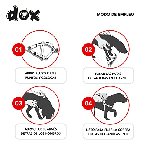 DDOXX Arnés Perro Step-In Air Mesh, Ajustable, Acolchado | Muchos Colores & Tamaños | para Perros Pequeño, Mediano y Grande | Accesorios Gato Cachorro | Rojo, M