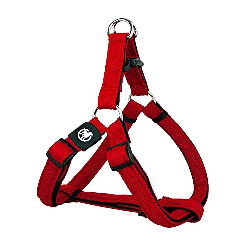 DDOXX Arnés Perro Step-In Air Mesh, Ajustable, Acolchado | Muchos Colores & Tamaños | para Perros Pequeño, Mediano y Grande | Accesorios Gato Cachorro | Rojo, M