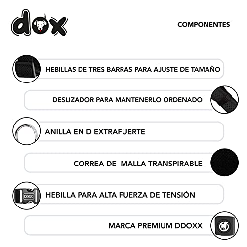 DDOXX Arnés Perro Step-In Air Mesh, Ajustable, Acolchado | Muchos Colores & Tamaños | para Perros Pequeño, Mediano y Grande | Accesorios Gato Cachorro | Negro, S