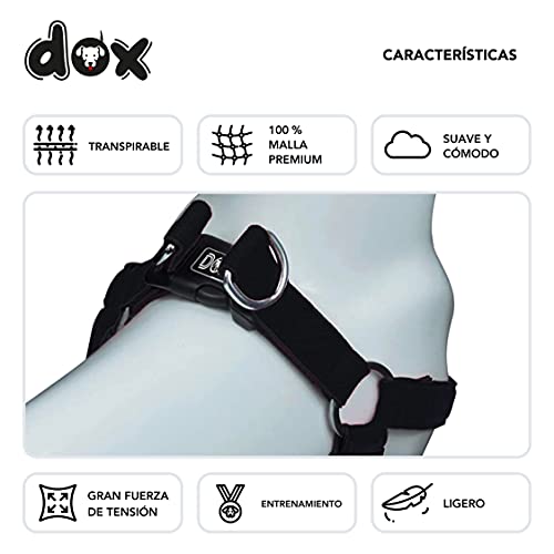 DDOXX Arnés Perro Step-In Air Mesh, Ajustable, Acolchado | Muchos Colores & Tamaños | para Perros Pequeño, Mediano y Grande | Accesorios Gato Cachorro | Negro, S