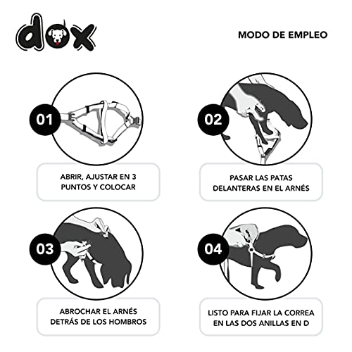 DDOXX Arnés Perro Step-In Air Mesh, Ajustable, Acolchado | Muchos Colores & Tamaños | para Perros Pequeño, Mediano y Grande | Accesorios Gato Cachorro | Negro, S