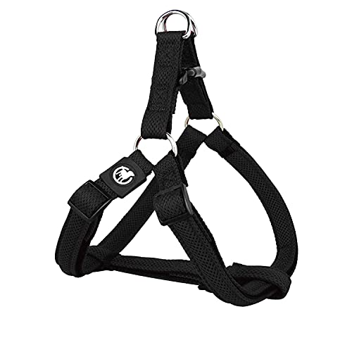 DDOXX Arnés Perro Step-In Air Mesh, Ajustable, Acolchado | Muchos Colores & Tamaños | para Perros Pequeño, Mediano y Grande | Accesorios Gato Cachorro | Negro, S