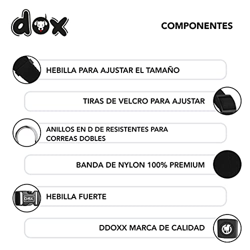 DDOXX Arnés Perro Step-In Nylon, Ajustable | Muchos Colores & Tamaños | para Perros Pequeño, Mediano y Grande | Accesorios Gato Cachorro | Negro, S
