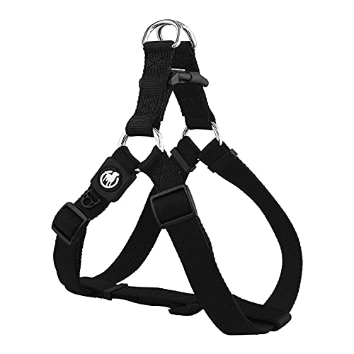 DDOXX Arnés Perro Step-In Nylon, Ajustable | Muchos Colores & Tamaños | para Perros Pequeño, Mediano y Grande | Accesorios Gato Cachorro | Negro, XXS