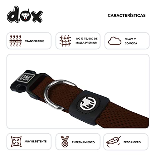 DDOXX Collar Perro Air Mesh, Ajustable, Acolchado | Muchos Colores & Tamaños | para Perros Pequeño, Mediano y Grande | Collares Accesorios Gato Cachorro | Marrón, L