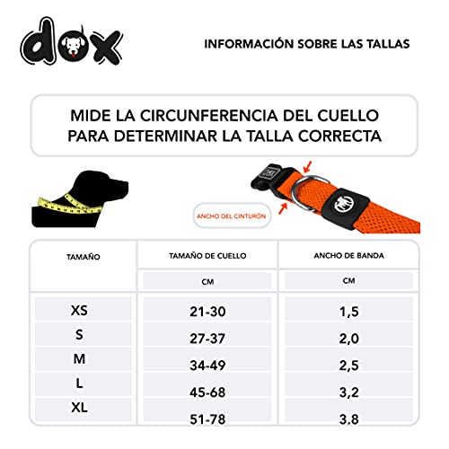 DDOXX Collar Perro Air Mesh, Ajustable, Acolchado | Muchos Colores & Tamaños | para Perros Pequeño, Mediano y Grande | Collares Accesorios Gato Cachorro | Naranja, S