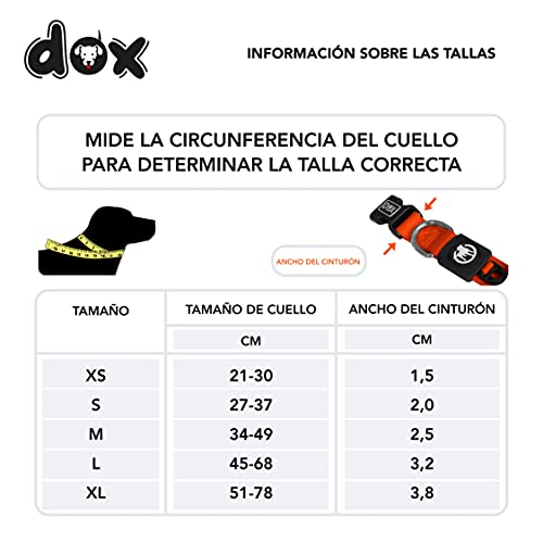 DDOXX Collar Perro Nylon, Ajustable | Muchos Colores & Tamaños | para Perros Pequeño, Mediano y Grande | Collares Accesorios Gato Cachorro | Naranja, S