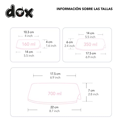 DDOXX Comedero Perro, Antideslizante | Muchos Colores y Tamaños | para Perros Pequeño, Mediano y Grande | Bol Accesorios Acero INOX-Idable Melamina Gato Cachorro | Naranja, 160 ml