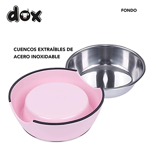 DDOXX Comedero Perro, Antideslizante | Muchos Colores y Tamaños | para Perros Pequeño, Mediano y Grande | Bol Accesorios Acero INOX-Idable Melamina Gato Cachorro | Rosado, 160 ml