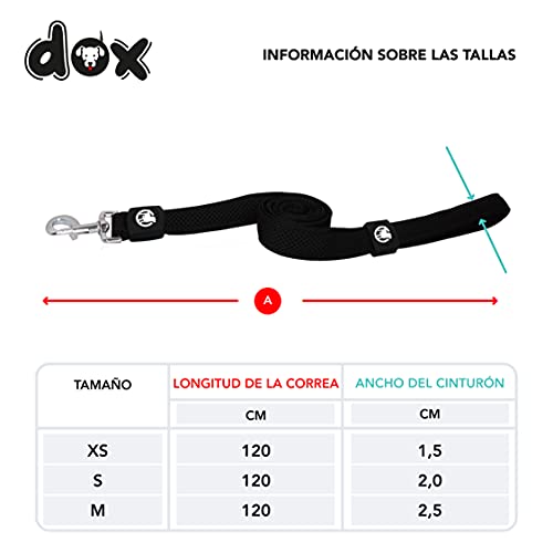 DDOXX Correa Perro Air Mesh, Acolchado, Lazo de Mano, 120 cm | Muchos Colores & Tamaños | para Perros Pequeño, Mediano y Grande | Accesorios Gato Cachorro | Negro, M