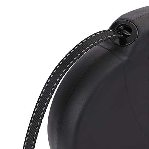 DDOXX Correa Perro Enrollable Reflectante Tamaños de Correas para Perros |Perros Pequeños y Grandes | Correa Perro Extensible | Accesorios para Perros | Negro L | 5m | hasta 50 kg