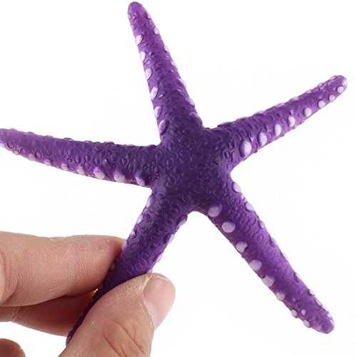 DealMux Goma Peces de Acuario Tanque de Emulational Estrellas de mar Paisaje Decoración púrpura