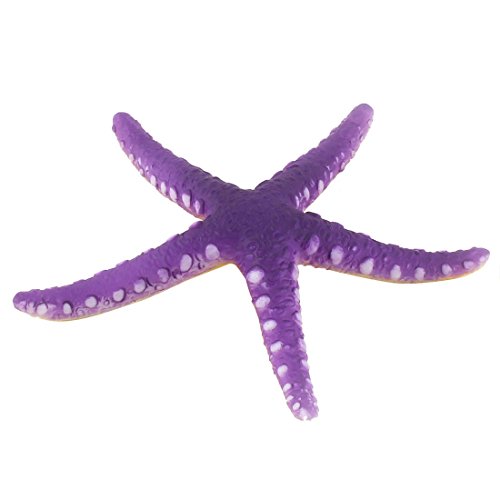 DealMux Goma Peces de Acuario Tanque de Emulational Estrellas de mar Paisaje Decoración púrpura