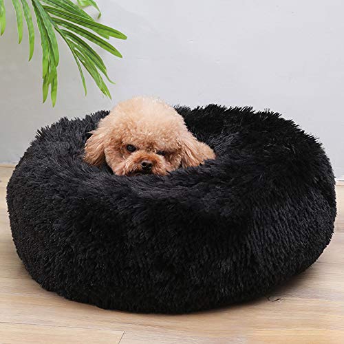 Decdeal Cama de Gato Donut Base Cama Redonda Impermeable Antideslizante Lavable a Máquina Duradera para Mascotas Cama de Lujo Mullida para Perros Cachorros Gatitos 40cm