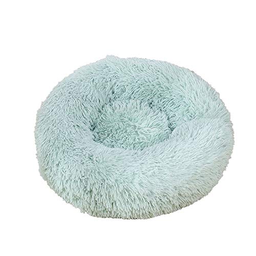 Decdeal Cama de Gato Donut Cama Redonda Cómoda Felpa Corto con una Bola de Sisal Juguete Nido de Gatitos Cachorros para Dormir Descansar