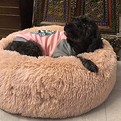 Decdeal - Cama para gato, cama para perro, cama blanda, redonda, para mascotas, cama para perro o gatito