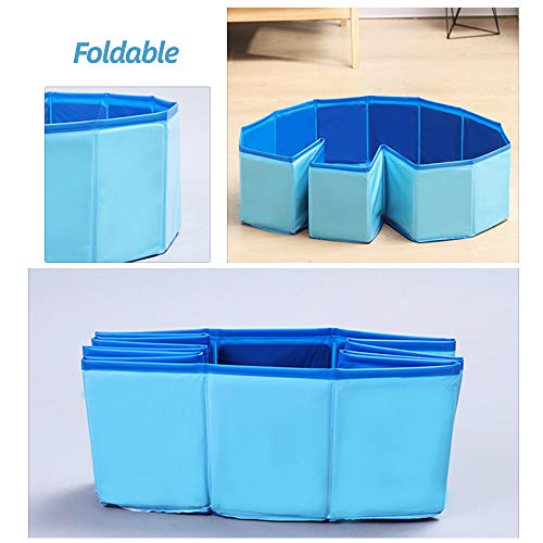 Decdeal Piscina Plegable para Perros Baño Portátil para Mascotas Pequeños Antideslizante Bañera para Limpiar Bañarse Natar para Gatos Cachorros al Aire Libre