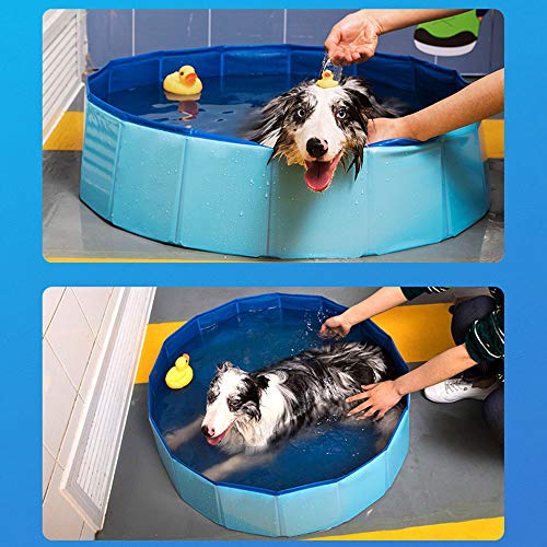 Decdeal Piscina Plegable para Perros Baño Portátil para Mascotas Pequeños Antideslizante Bañera para Limpiar Bañarse Natar para Gatos Cachorros al Aire Libre