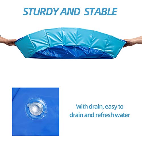 Decdeal Piscina Plegable para Perros Baño Portátil para Mascotas Pequeños Antideslizante Bañera para Limpiar Bañarse Natar para Gatos Cachorros al Aire Libre