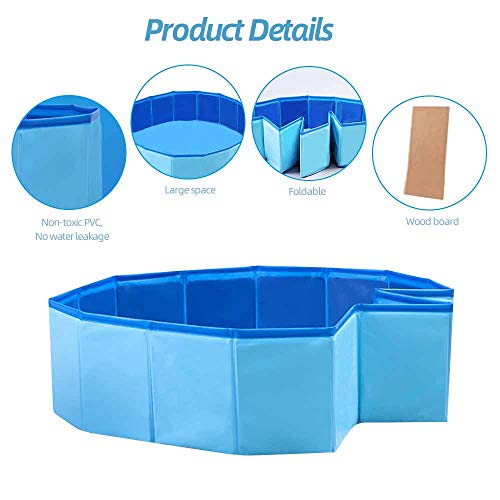 Decdeal Piscina Plegable para Perros Baño Portátil para Mascotas Pequeños Antideslizante Bañera para Limpiar Bañarse Natar para Gatos Cachorros al Aire Libre