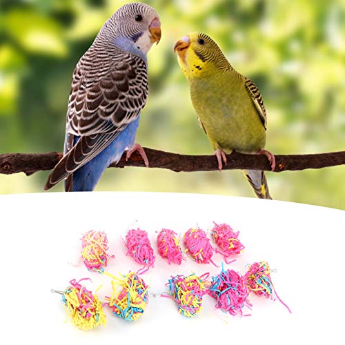 Decoración de cuerda de papel de lija para jaula colgante para mascotas, suministros coloridos para pájaros de juguete para morder, adecuado para entretenimiento de aves, masticación y relajación