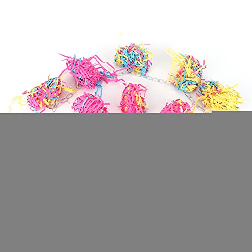 Decoración de cuerda de papel de lija para jaula colgante para mascotas, suministros coloridos para pájaros de juguete para morder, adecuado para entretenimiento de aves, masticación y relajación