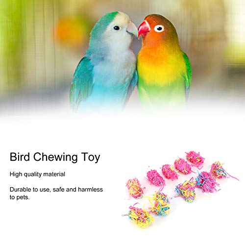 Decoración de cuerda de papel de lija para jaula colgante para mascotas, suministros coloridos para pájaros de juguete para morder, adecuado para entretenimiento de aves, masticación y relajación