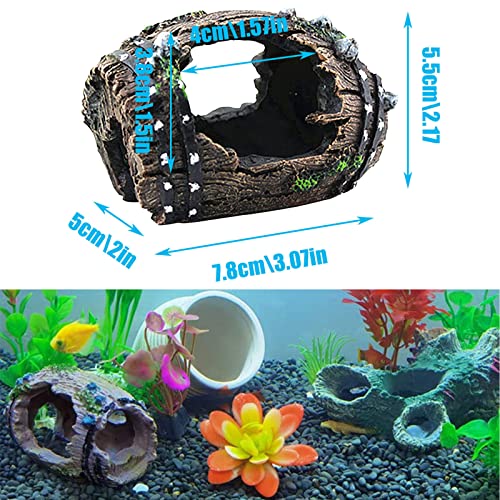 Decoración De Cueva De Pecera 2PCS Decoración De Acuario Cueva De Resina Resina Ornamento De La Cueva Cueva De Decoración De Acuario Adorno De Resina De Barril De Acuario El Juego De Pescado Y Camarón