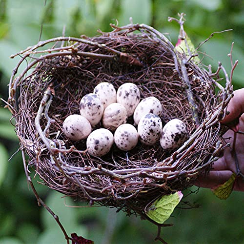 Decoración De Nido De Pájaro,Creativo Artificial Tejer Ratas Diseño Nido De Pájaro Decorativo Con Pájaro Y Huevo,Las Aves De Pascua Anidan El Set De Artesanía Diy Para Las Artes Y -Diámetro 20cm7.87in