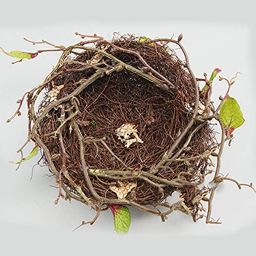 Decoración De Nido De Pájaro,Creativo Artificial Tejer Ratas Diseño Nido De Pájaro Decorativo Con Pájaro Y Huevo,Las Aves De Pascua Anidan El Set De Artesanía Diy Para Las Artes Y -Diámetro 20cm7.87in