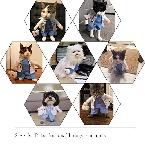 DELIFUR - Disfraz de médico para Perro, Gato, Ropa de médico para Halloween