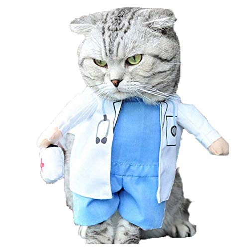 DELIFUR - Disfraz de médico para Perro, Gato, Ropa de médico para Halloween
