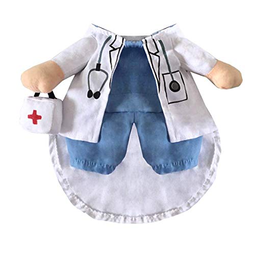 DELIFUR - Disfraz de médico para Perro, Gato, Ropa de médico para Halloween