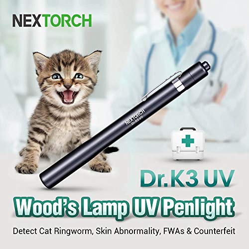 Detector de orina para mascotas, luz de mano, color negro, luz UV de 365 nm lámpara de madera para detectar tiña de gato, anormalidad de la piel, FWA, falsificación