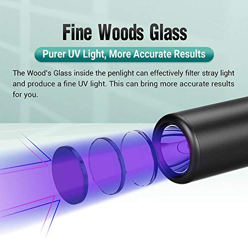 Detector de orina para mascotas, luz de mano, color negro, luz UV de 365 nm lámpara de madera para detectar tiña de gato, anormalidad de la piel, FWA, falsificación