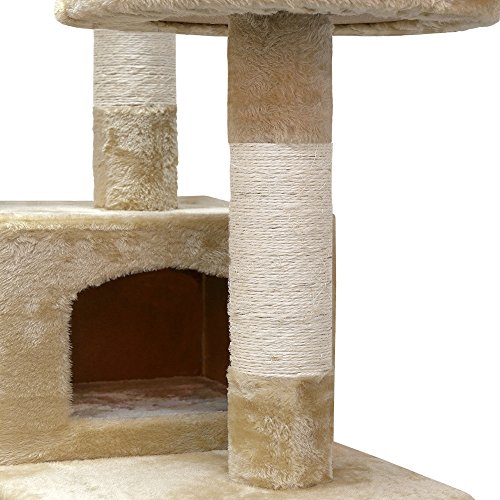 Deuba Cadoca Árbol rascador para Gatos Beige Juguete para Mascotas para Escalar y arañar Multinivel Miradores Cuevas 175cm