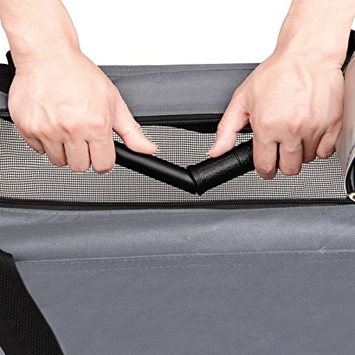Deuba Cadoca Transportín de Mascotas Perros Gatos Bolsa de Transporte Plegable tamaño XXL Gris con Bolsillos Manta para Coche Viajes