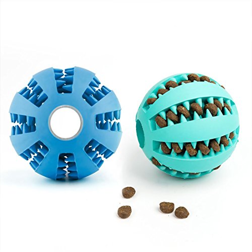 DEWEL Pelota Perro Maticar Mascota 2pcs Pet Ball Juguetes para Perros Mascotas Elasticidad Diente Bola de Limpieza
