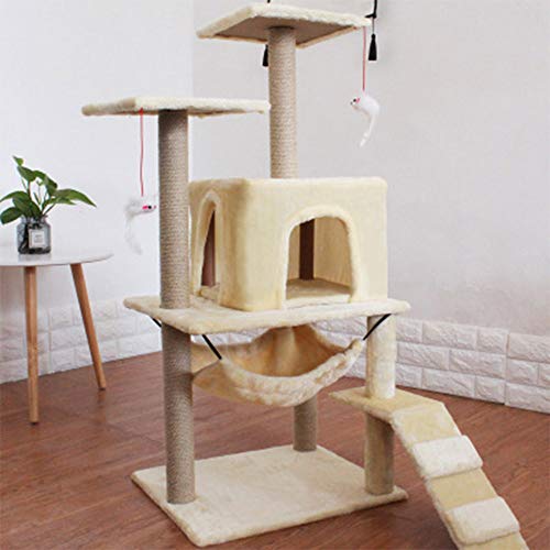 DGHJK áRbol para Gatos Rascador con Nidos Hamaca Plataformas Casetas RatóN De Juego 154 Cm Colores Opcionales Arboles Rascadores para ArañAr Cama Juegos Gatos