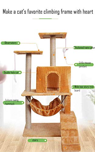 DGHJK áRbol para Gatos Rascador con Nidos Hamaca Plataformas Casetas RatóN De Juego 154 Cm Colores Opcionales Arboles Rascadores para ArañAr Cama Juegos Gatos