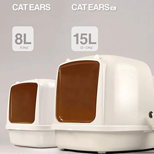 dhcsf Arenero Gato Lavabo Cerrado for la Arena for Gatos Espacio Grande Gato Aseo Gato Orejas Lavabo for la Basura del Gato Gato Completamente Cerrado Gato de Arena Gato Arenero Gatos Autolimpiable