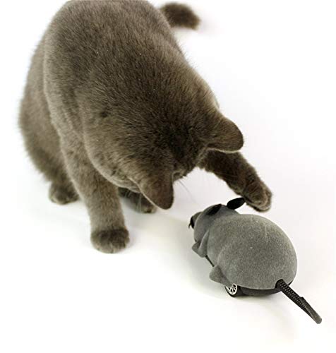 DHGTEP Ratones Electrónicos Juguetes para Gatos Control Remoto InalámbricoRatón de Peluche Divertido Juguete Interactivo para Gatos (Color : Brown)